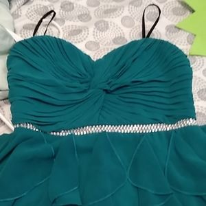 Dark green short party dress